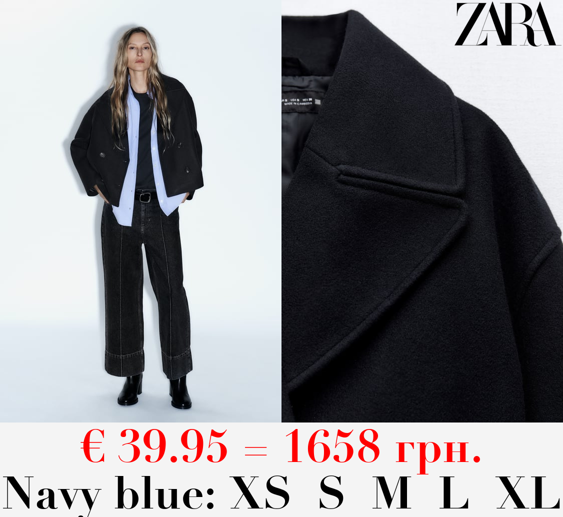 SOFT CROPPED DOUBLE-BREASTED COAT