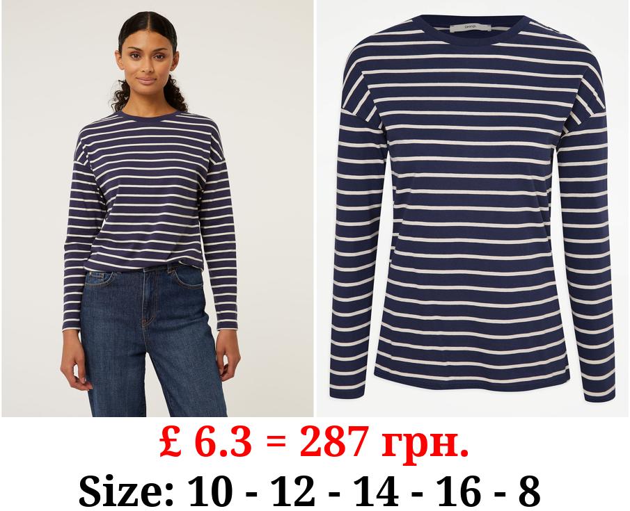 Navy Stripe Long Sleeve Top