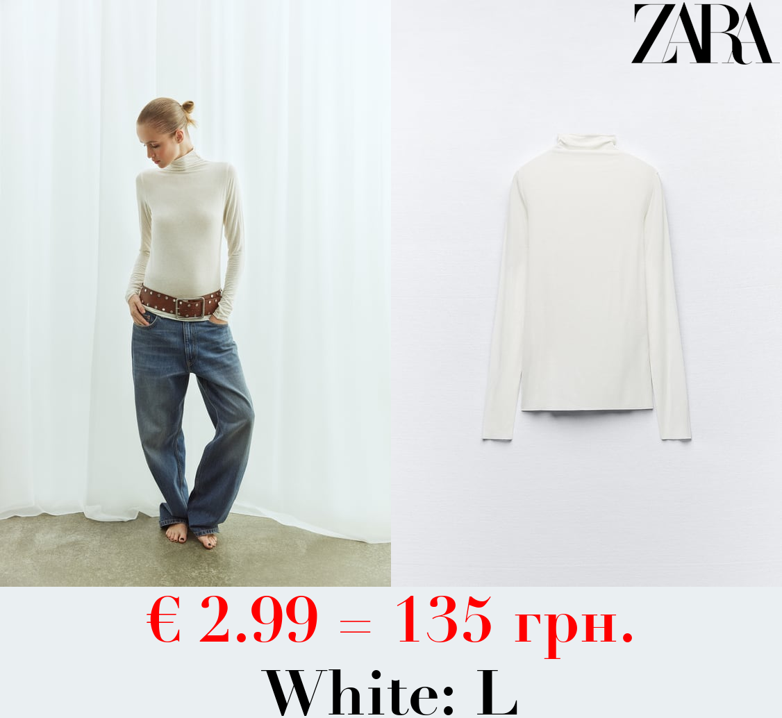 HIGH NECK SEMI-SHEER TOP