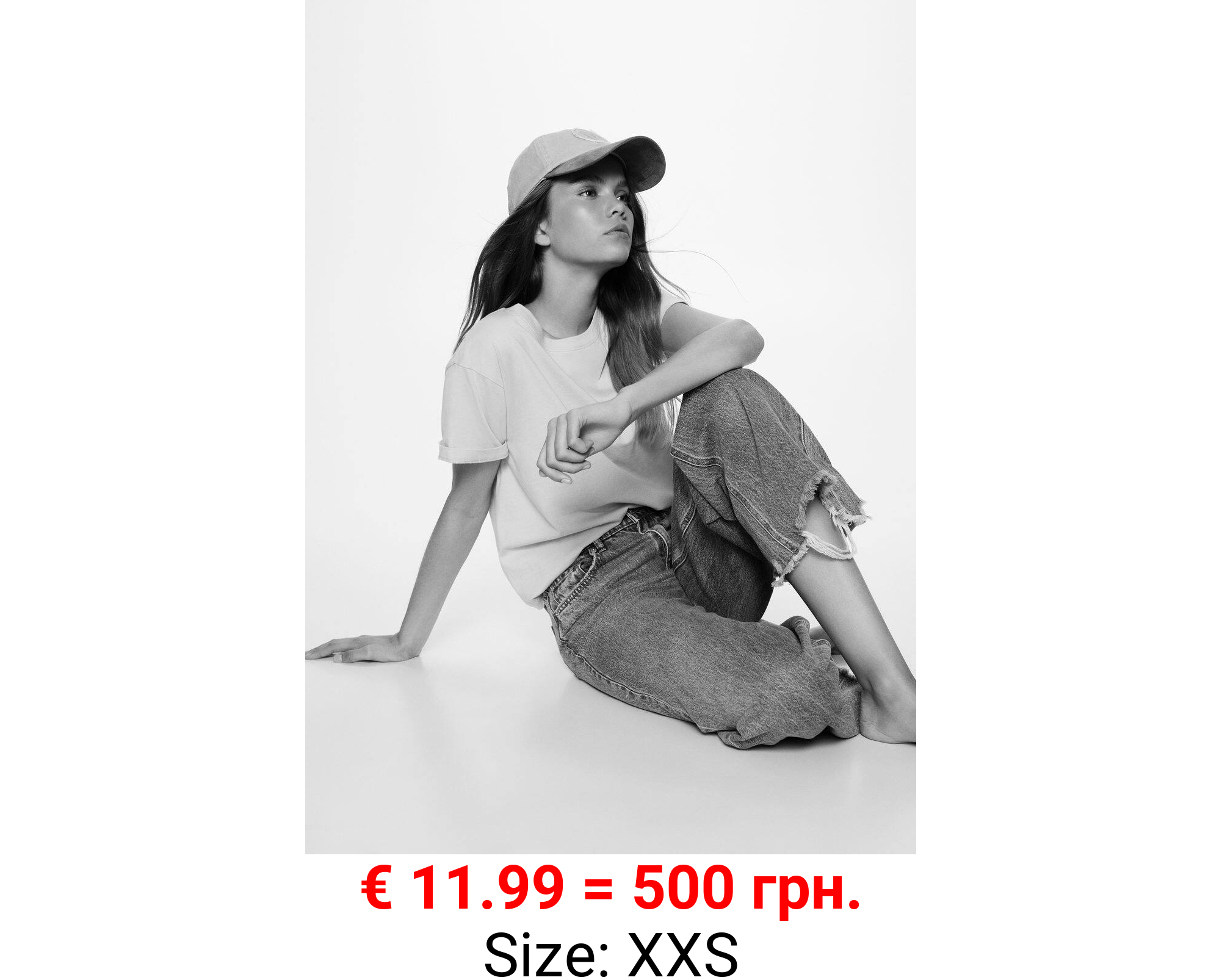 Jeans culotte bajo deshilachado