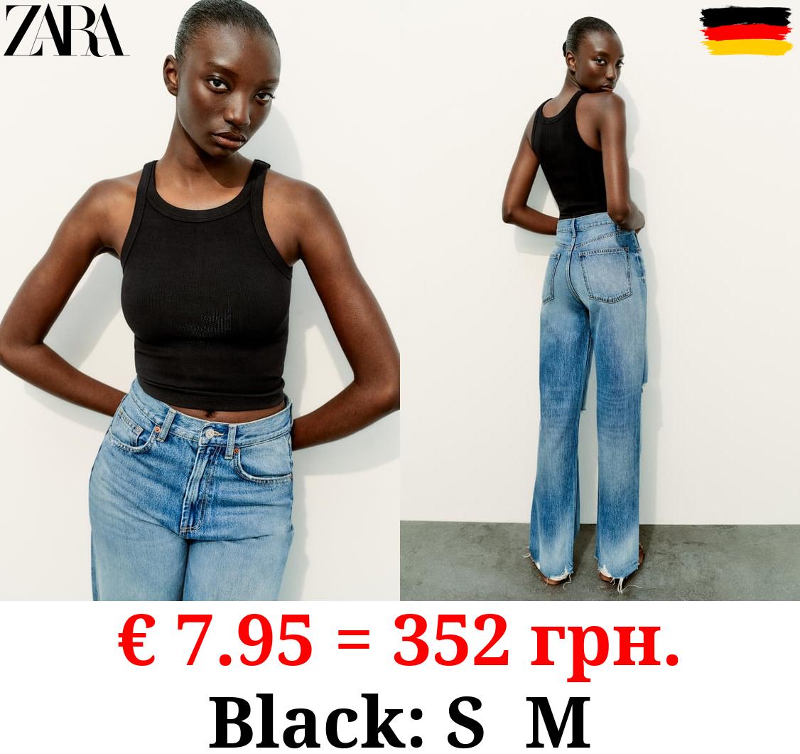 RIBBED HALTER CROP TOP