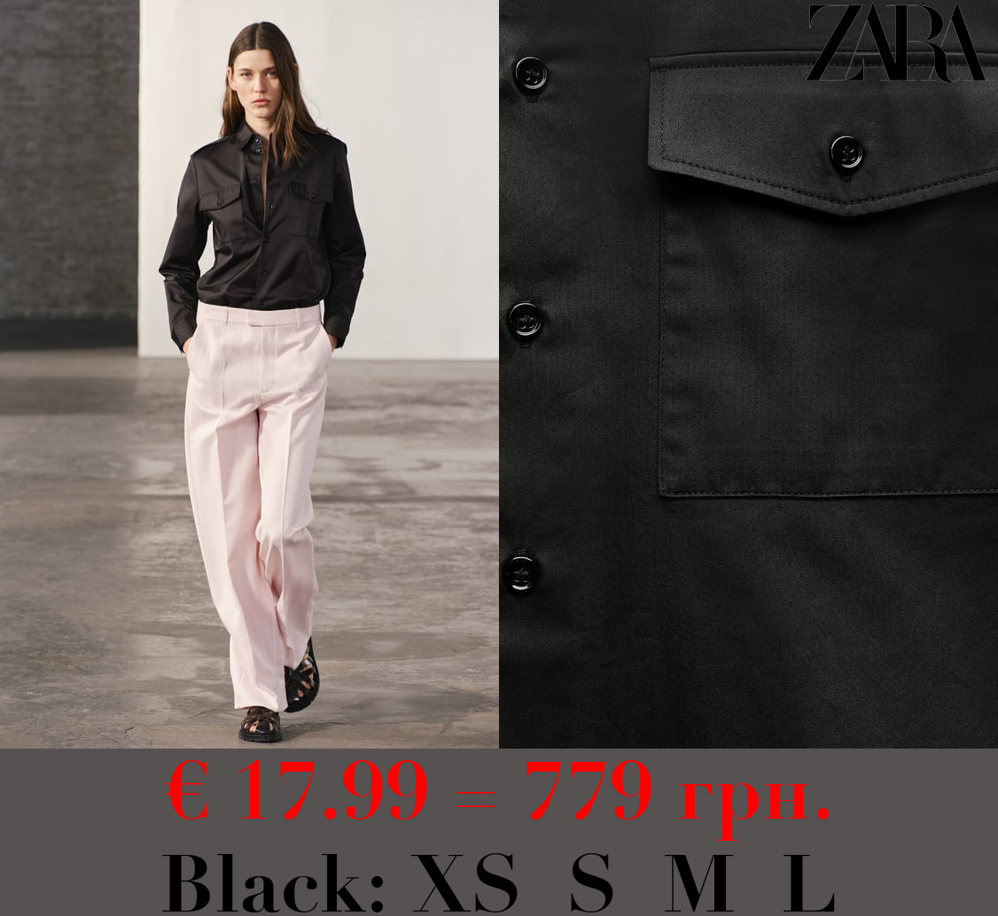 ZW COLLECTION POPLIN SHIRT WITH POCKETS