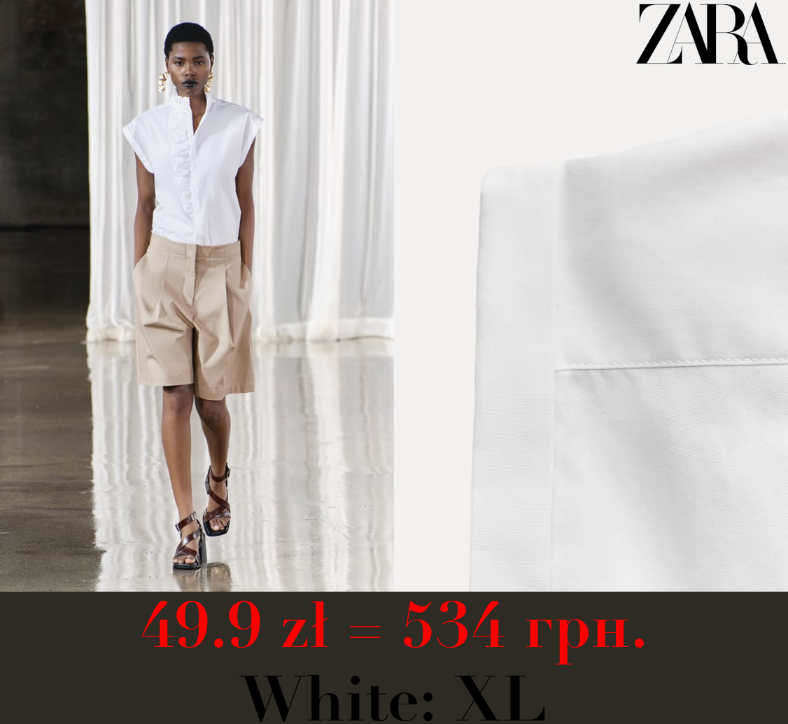 ZW COLLECTION RUFFLED POPLIN SHIRT