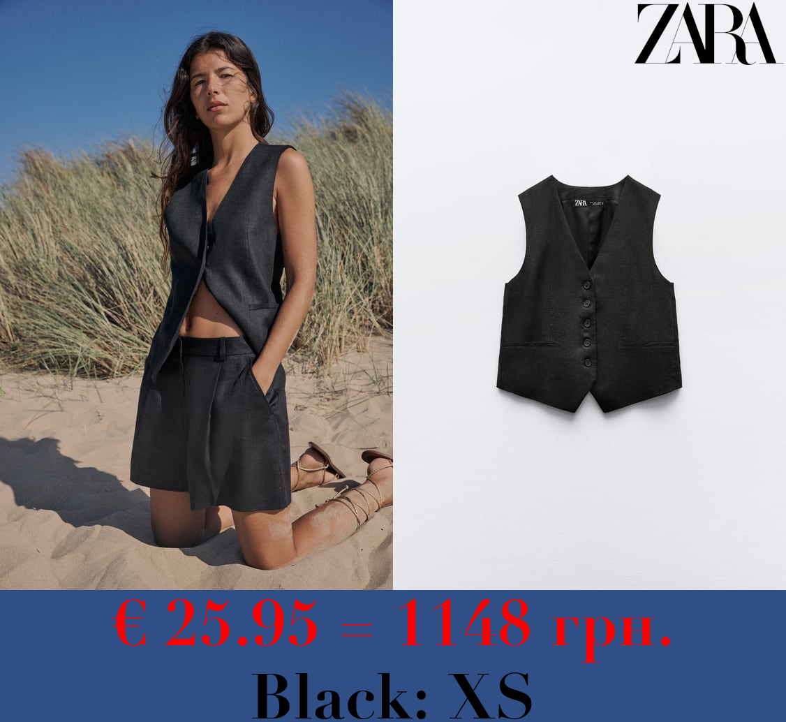 TAILORED LINEN WAISTCOAT