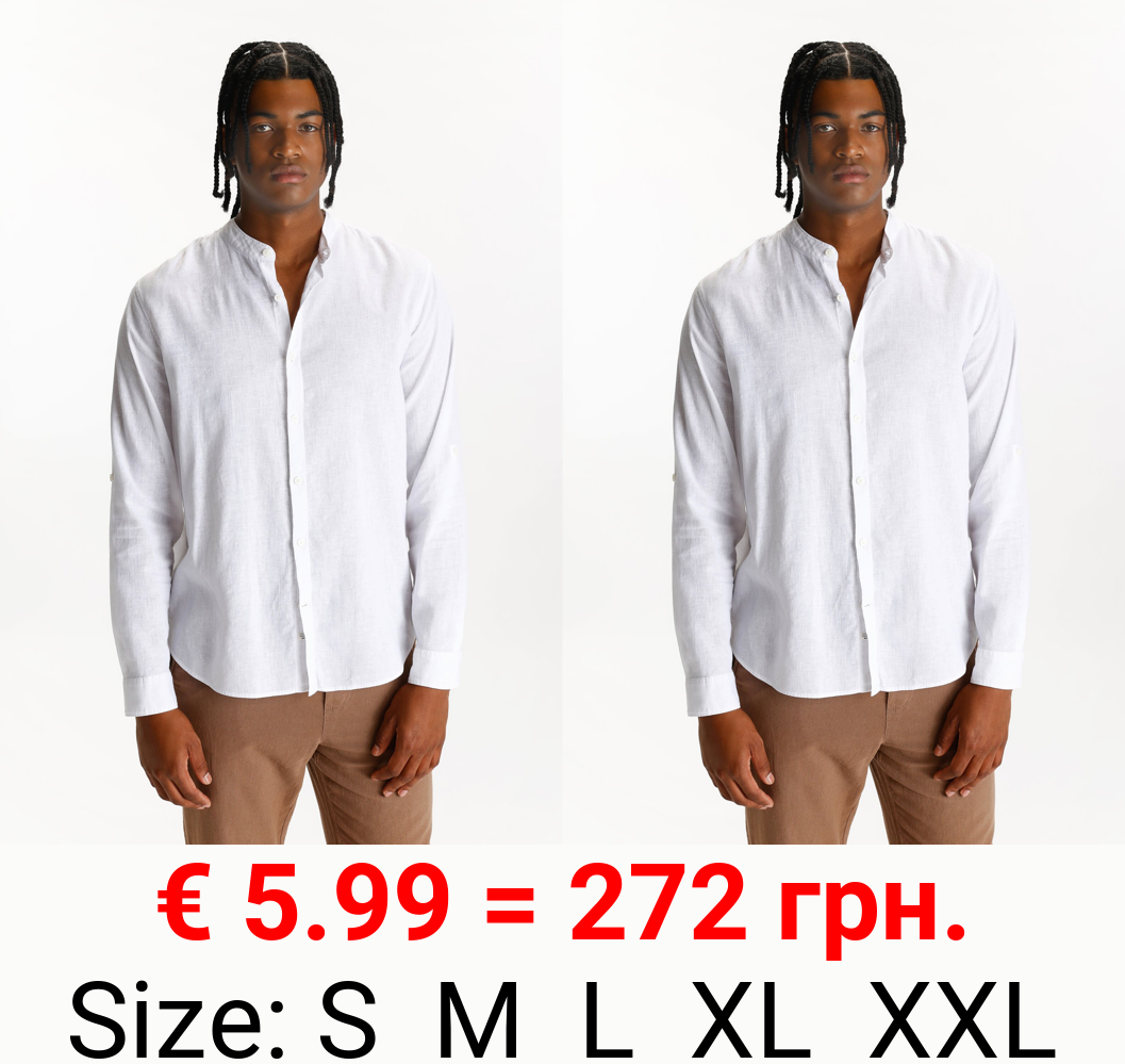 Linen-cotton blend shirt