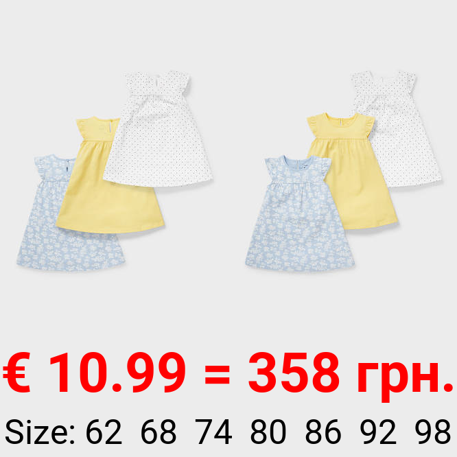Multipack 3er - Baby-Kleid - Bio-Baumwolle
