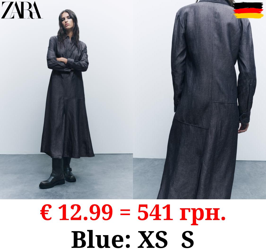 ZW COLLECTION LINEN BLEND SHIRT DRESS