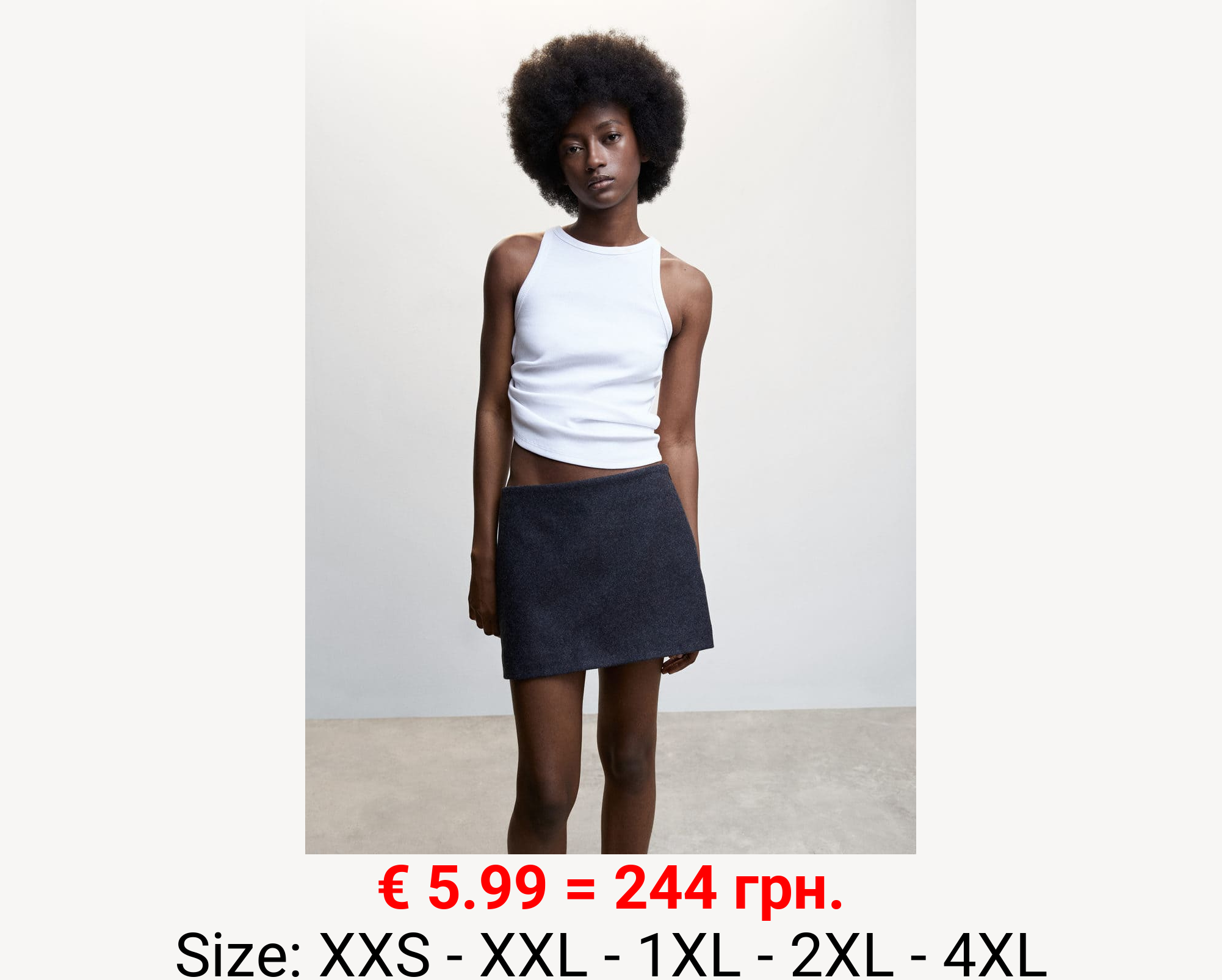 Top canalé algodón