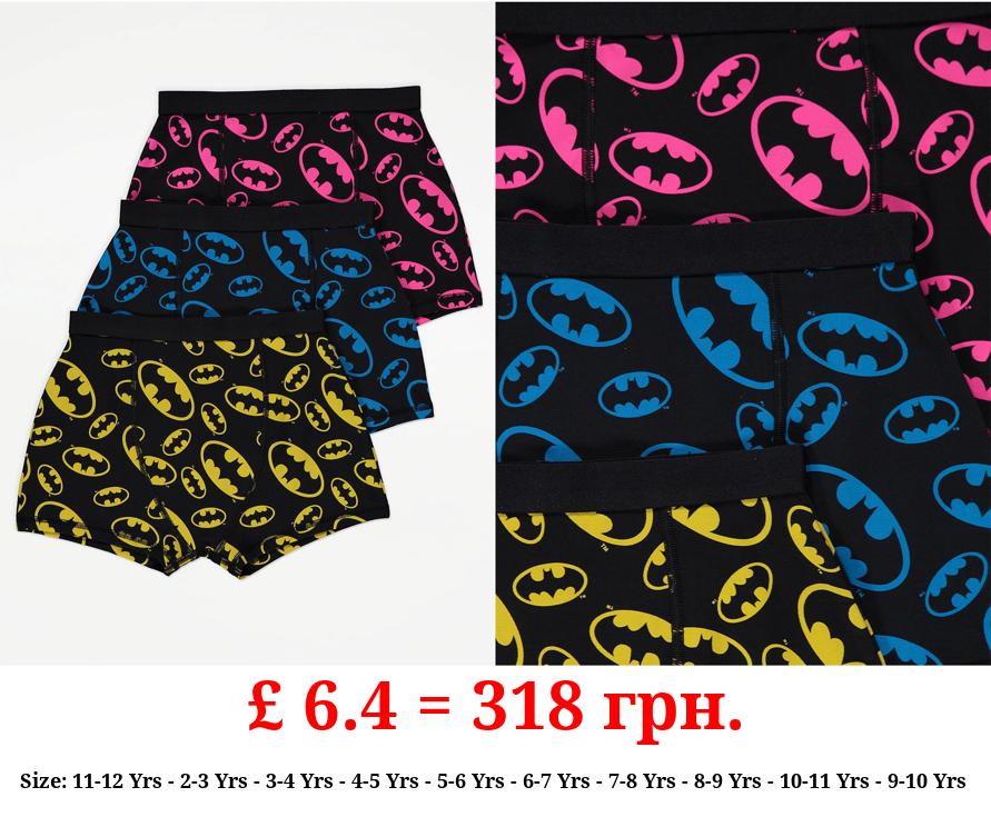 DC Comics Batman Black Bright Logo Trunks 3 Pack