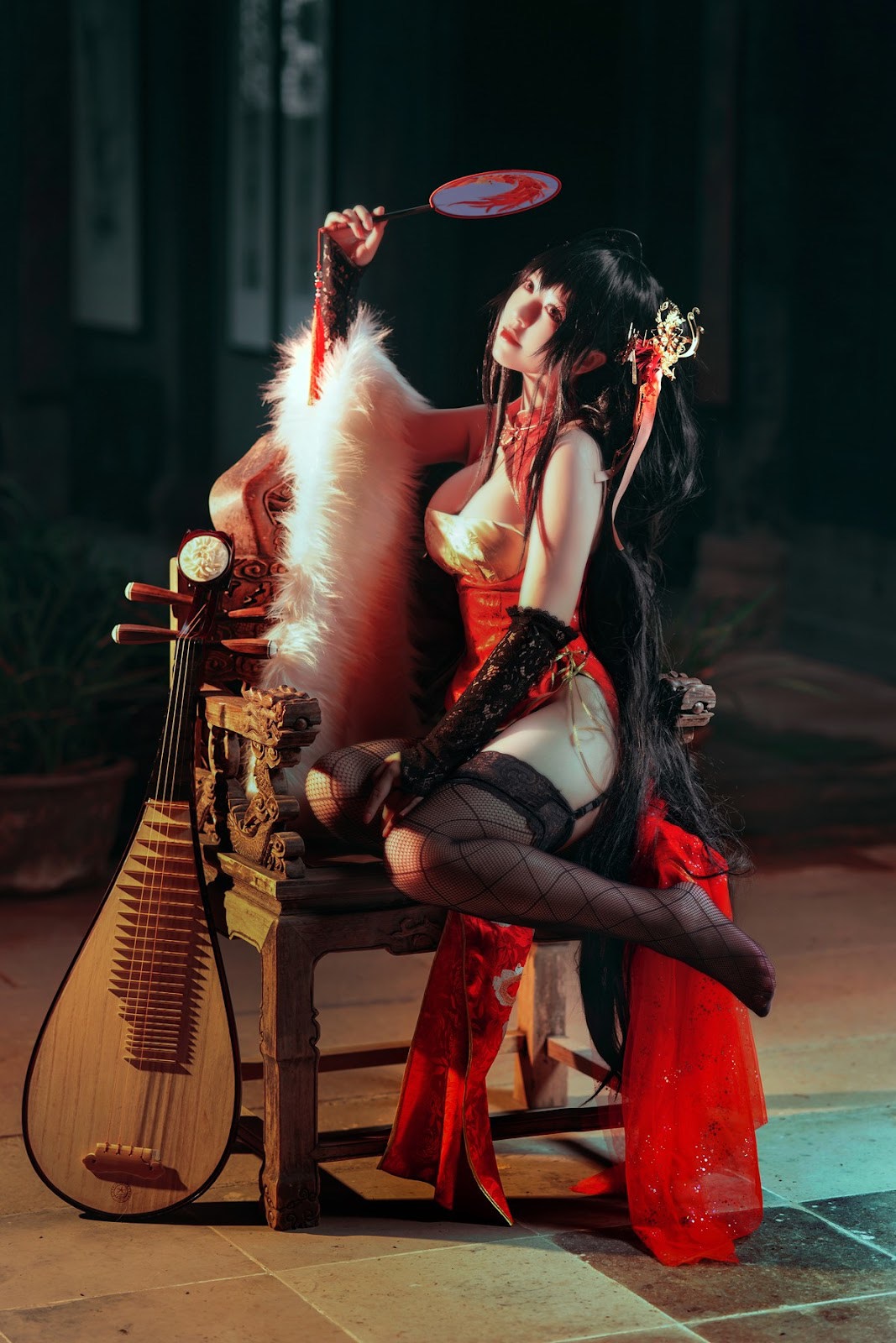 Cosplay 半半子 大凤旗袍 16