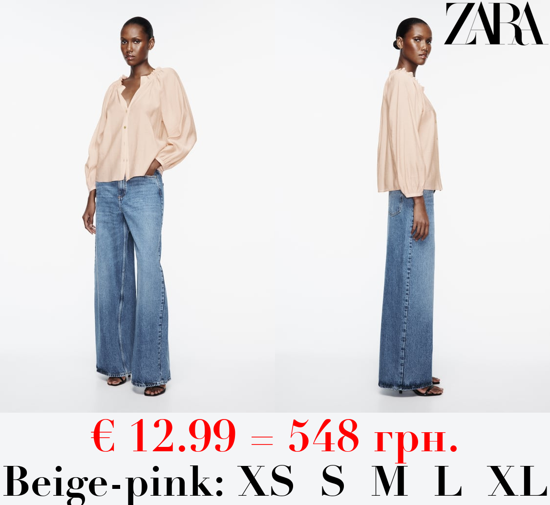 FRILL NECKLINE BLOUSE