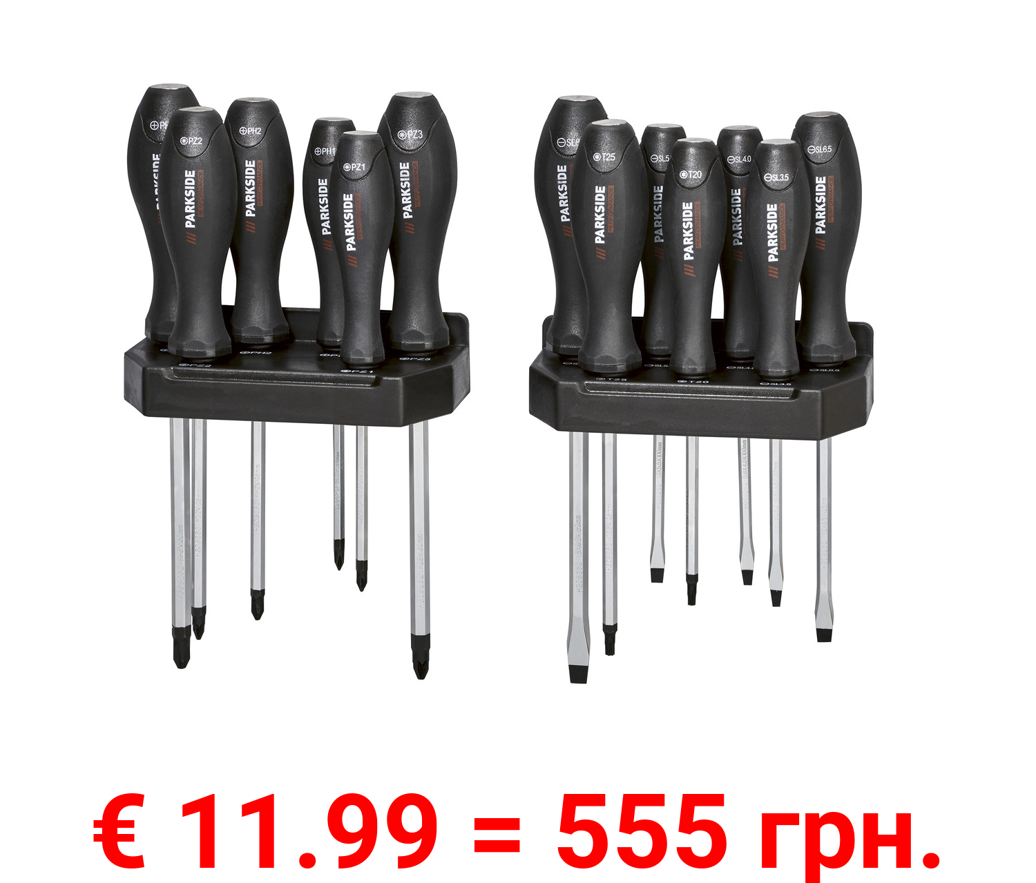 PARKSIDE PERFORMANCE® Meißelschraubendreher-Satz, 15-teilig