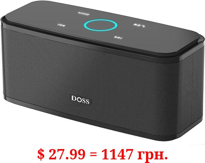 DOSS SoundBox Touch Wireless Bluetooth Speaker with 12W HD Sound and Bass, IPX5 Waterproof, 20H Playtime, Touch Control, Bluetooth 5.0, Handsfree, Speaker for Office, Home, Outdoor, Travel-Upgraded