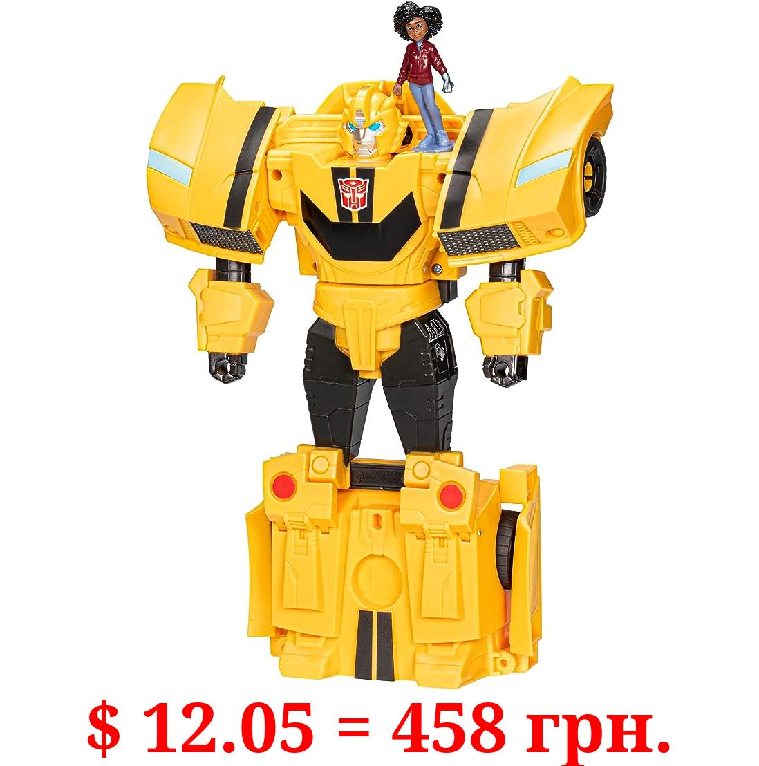 Transformers Toys EarthSpark Spin Changer Bumblebee 8-Inch Action Figure with Mo Malto 2-Inch Figure, Robot Toys for Ages 6 and Up