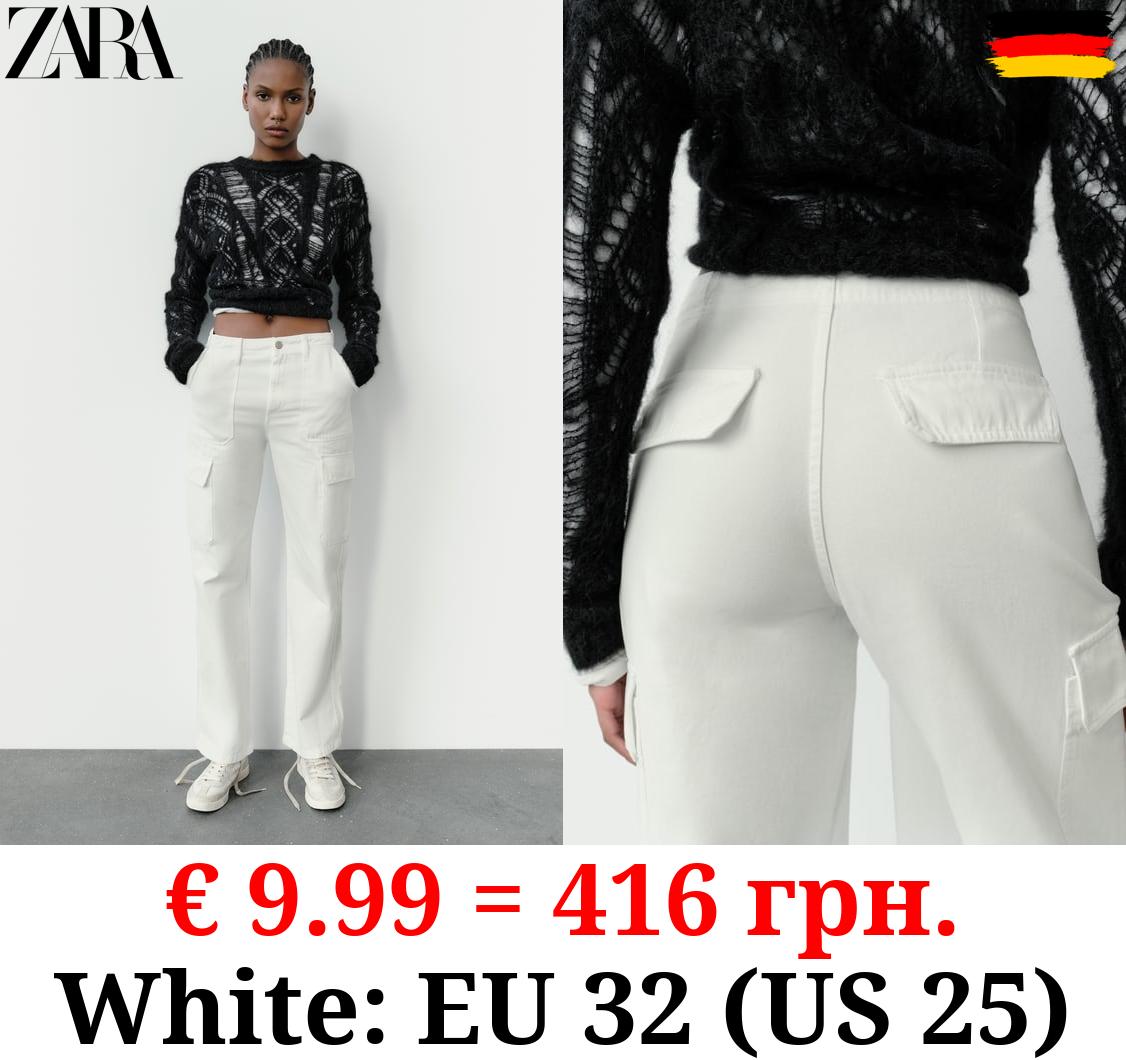 HIGH-RISE STRAIGHT-FIT TRF CARGO TROUSERS