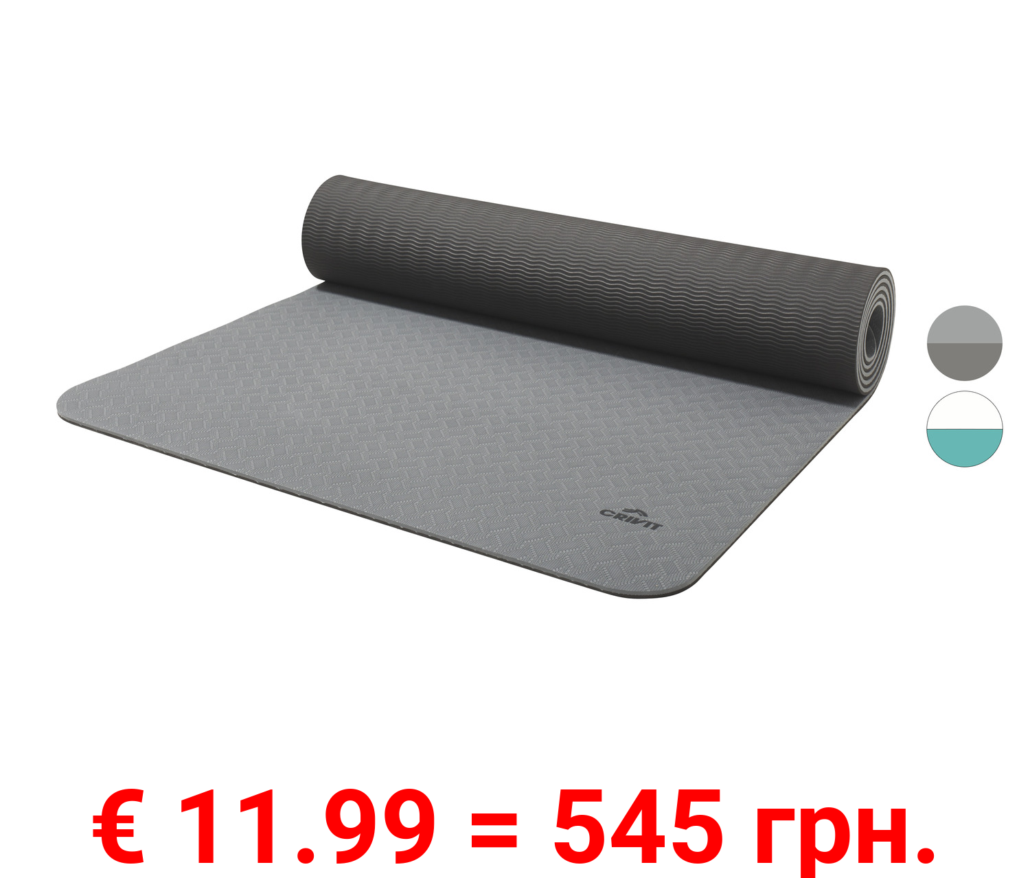 CRIVIT Yogamatte, 183 x 61 cm, beidseitig nutzbar