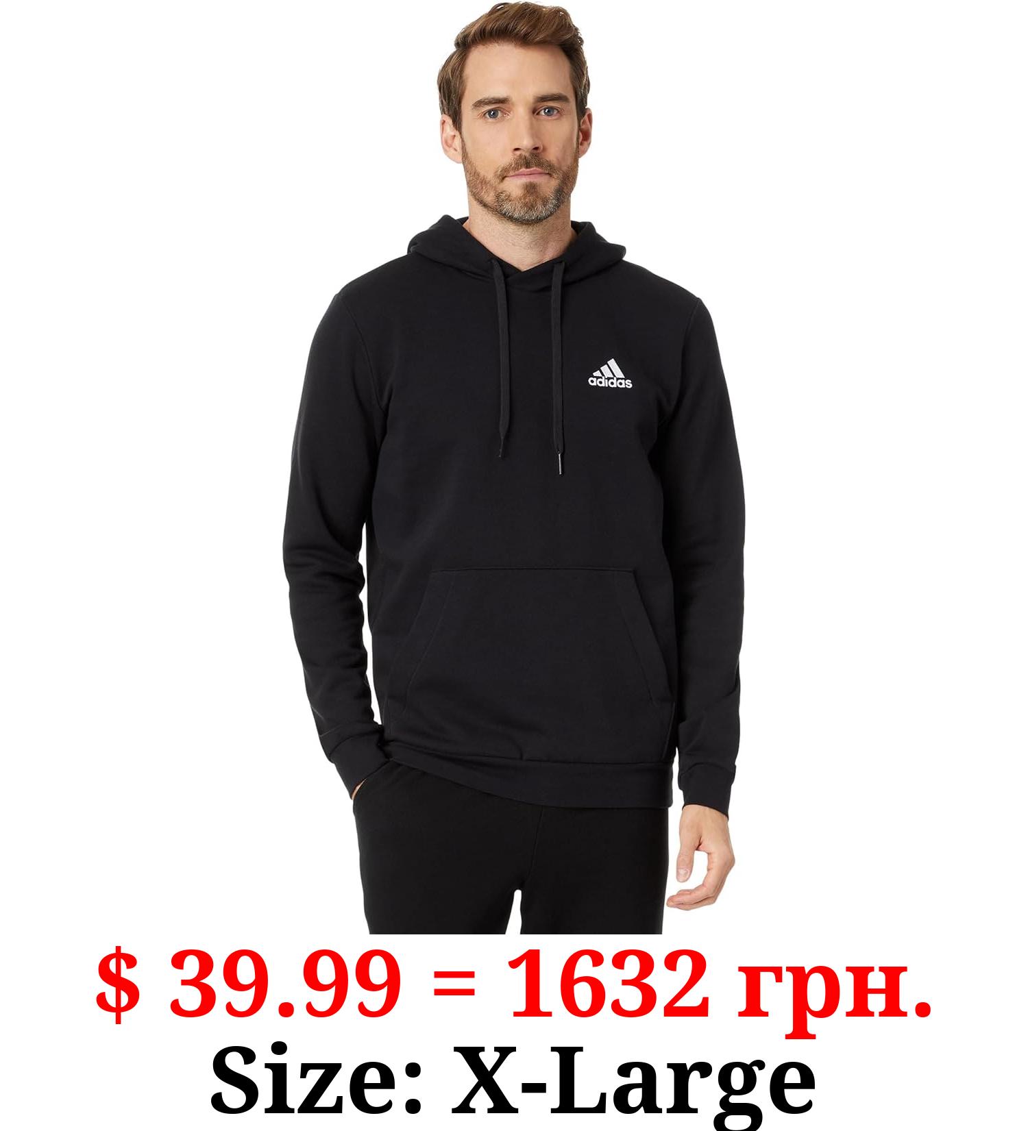 adidas Men's Essentials Fleece Hoodie, Black/White, X-Large