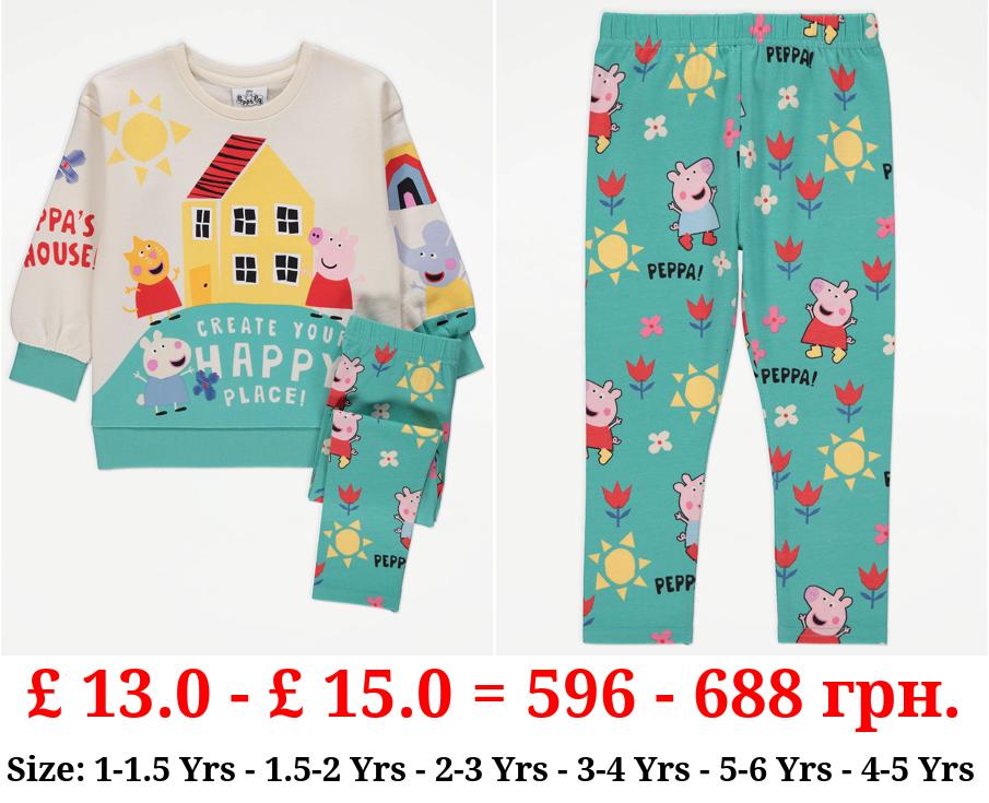 Peppa Pig Happy Place Sweatshirt and Leggings Outfit