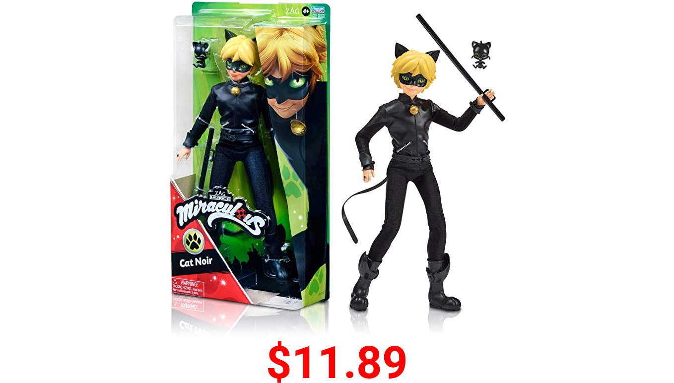 Miraculous Cat Noir Action Doll, 11 inches
