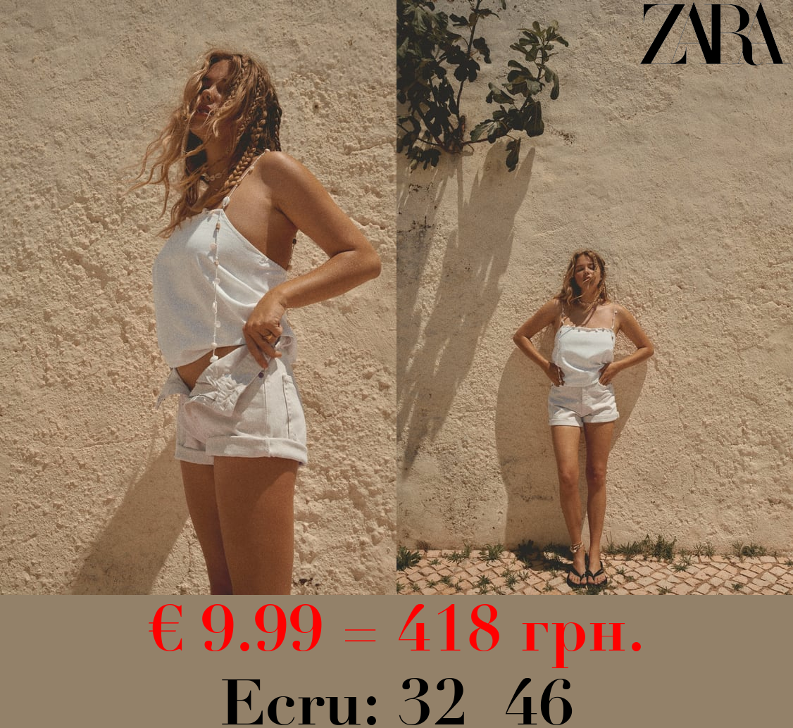 TRF HIGH-RISE MOM FIT DENIM BERMUDA SHORTS