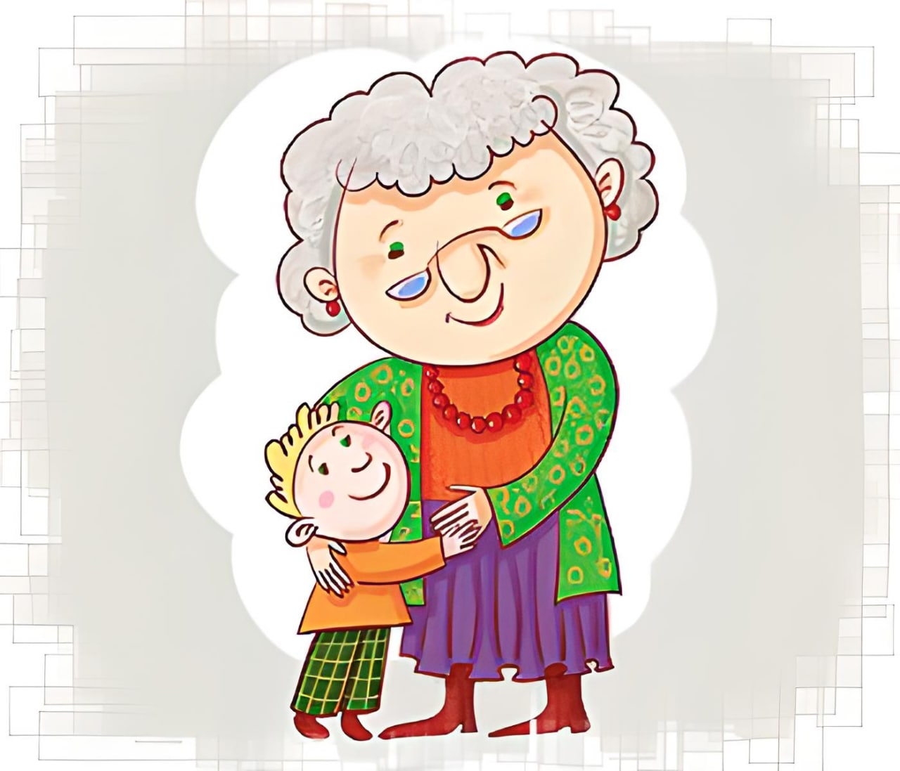 Рисунок бабушки и внука