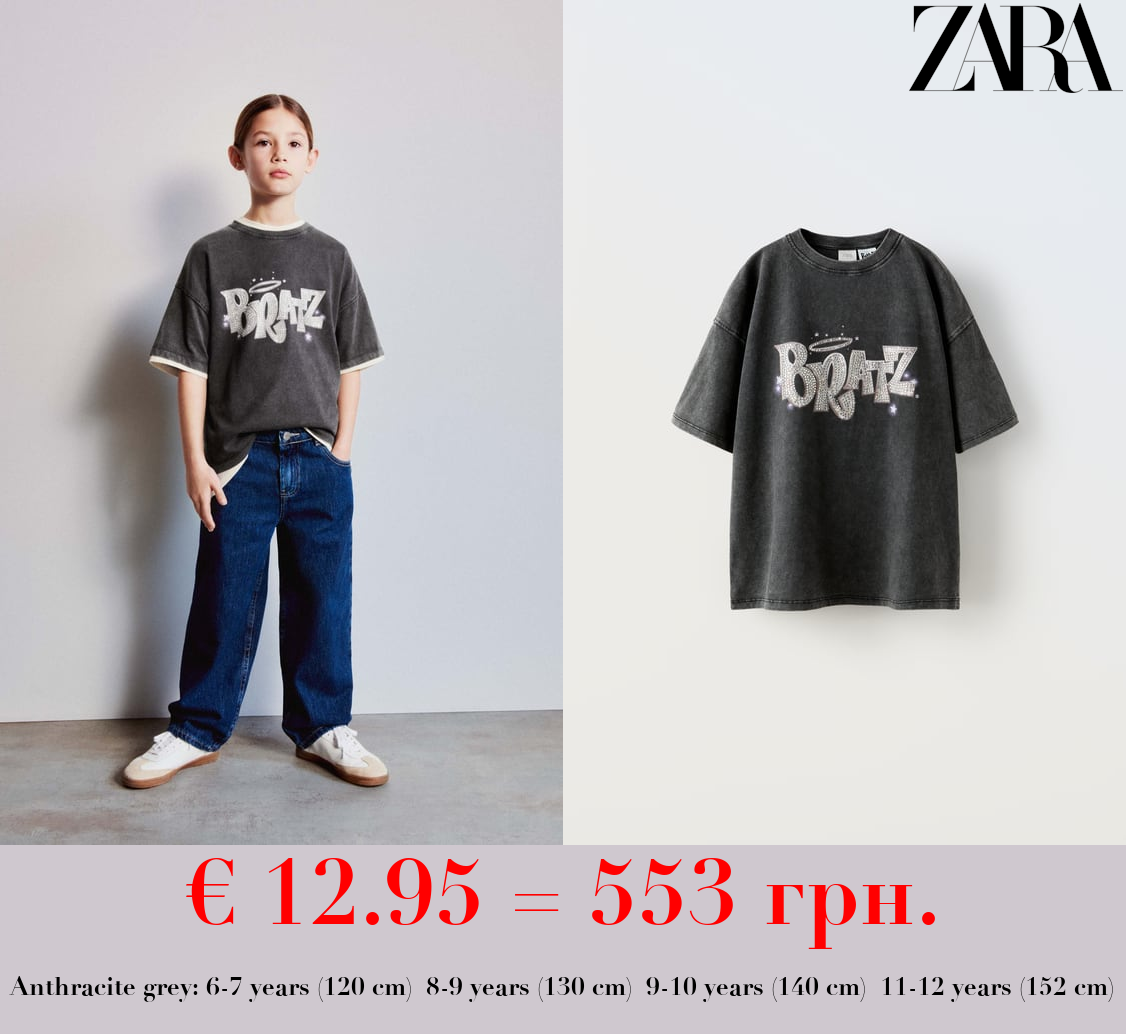 WASHED BRATZ © T-SHIRT WITH RHINESTONES