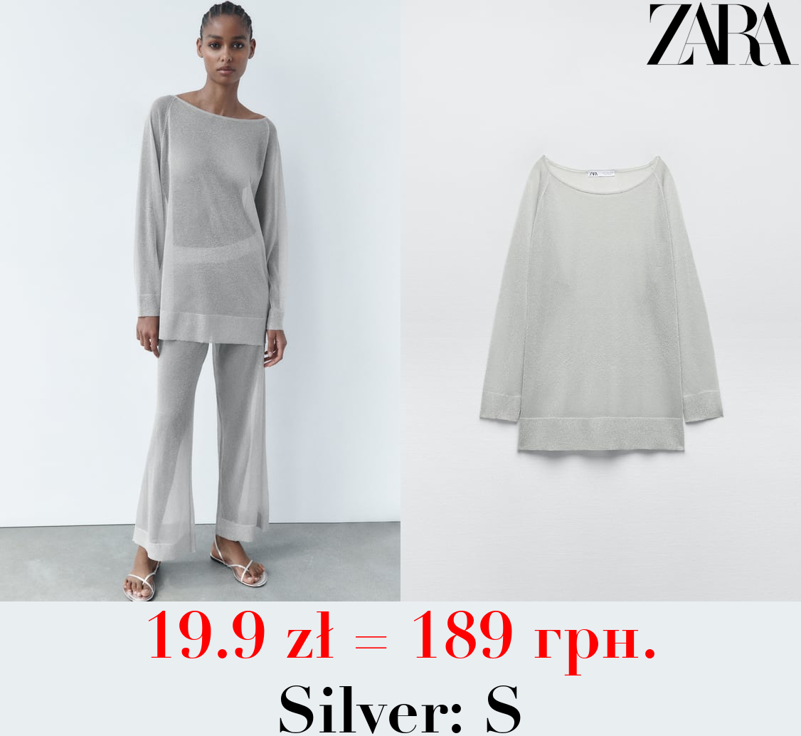 METALLIC THREAD KNIT SWEATER