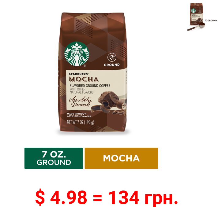 Starbucks Flavored Ground Coffee, Mocha, 7 Oz