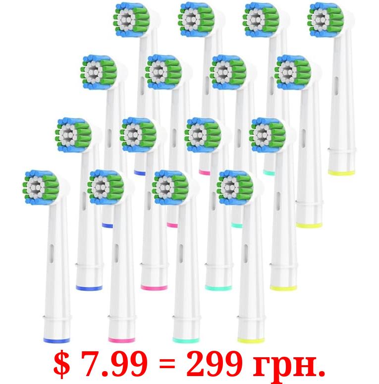 16 Count Replacement Brush Heads Compatible with Braun Oral B Electric Toothbrush, Deep and Precise Cleaning.