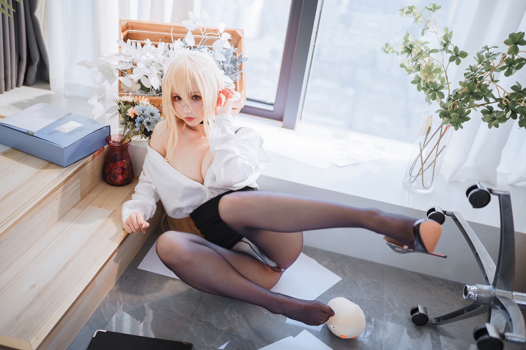 Cosplay rioko凉凉子 碧蓝航线 冤仇 办公室的意外 29