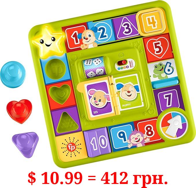 Fisher-Price Laugh & Learn Baby & Toddler Toy Puppy's Game Activity Board with Smart Stages Learning Content for Ages 9+ Months