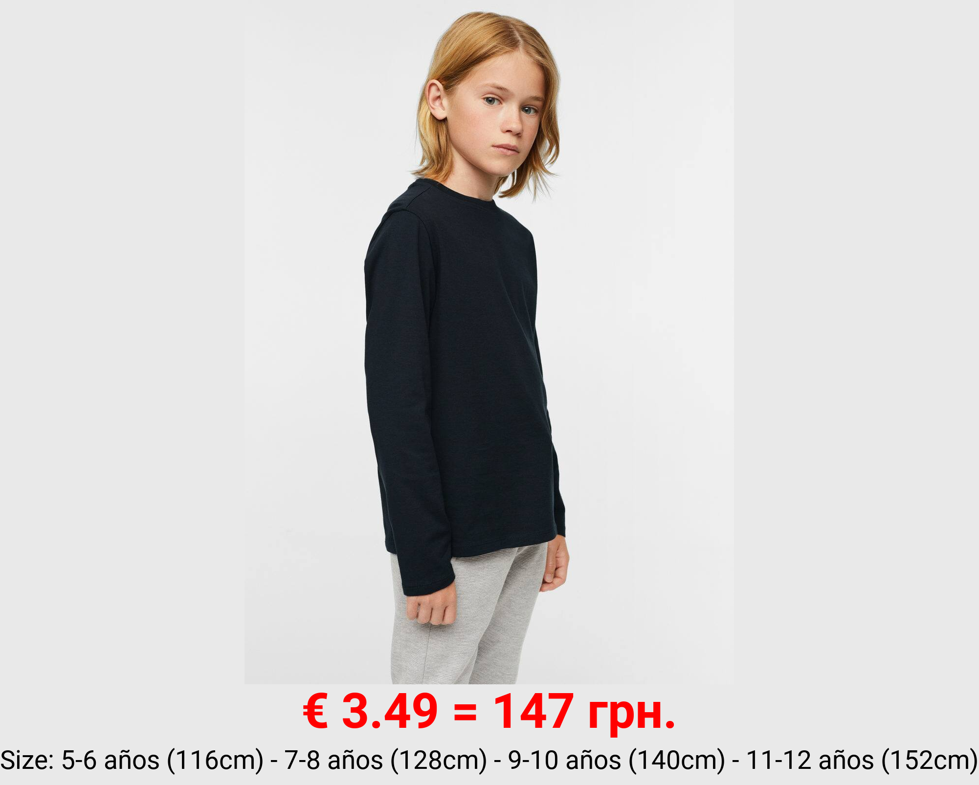 Camiseta algodón manga larga