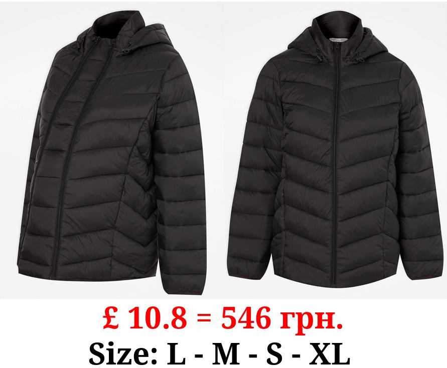 Maternity Black Padded 3 in 1 Coat