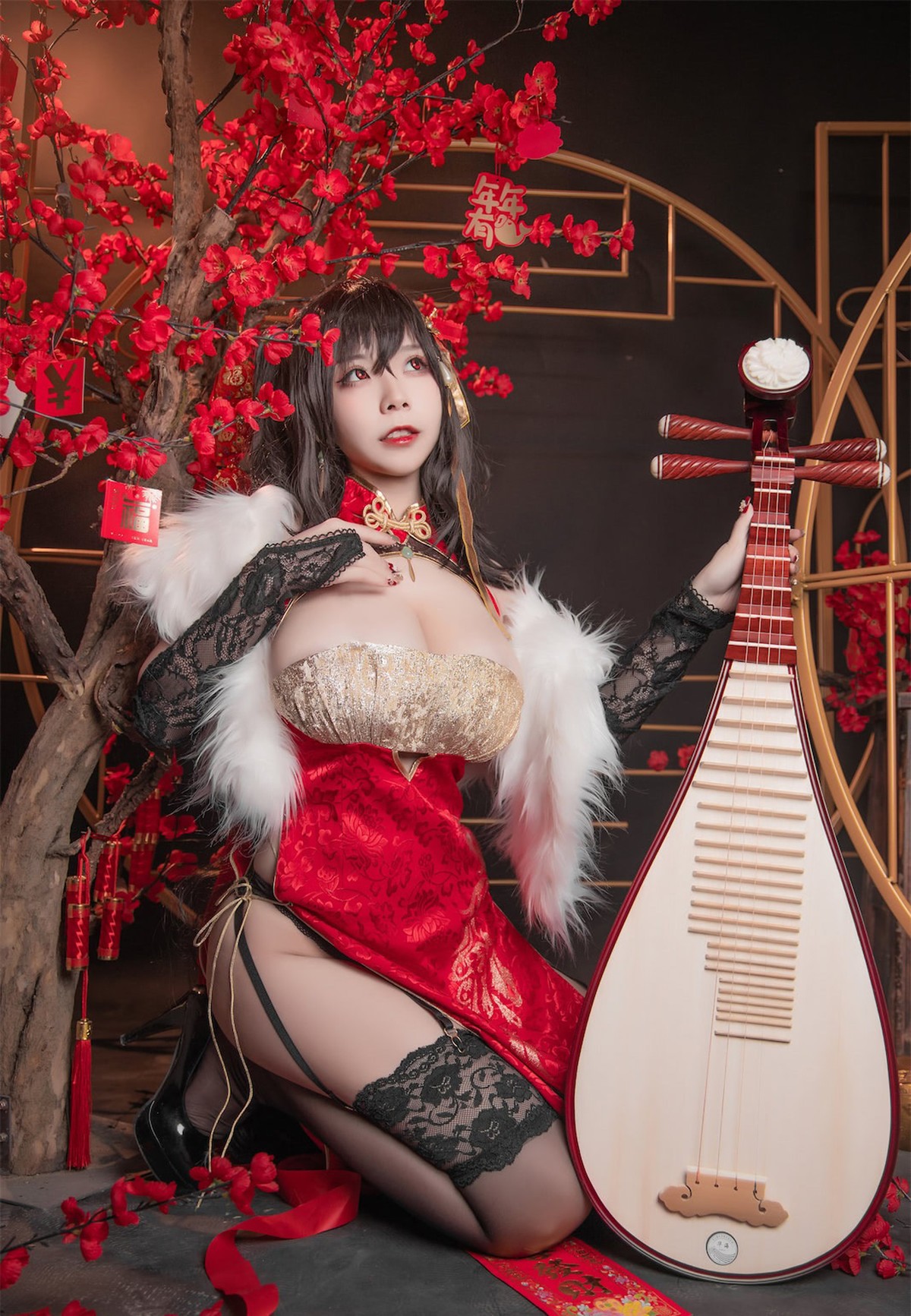 Cosplay 自闭颜球球 无颜小天使wy 碧蓝航线 大凤红旗袍 4