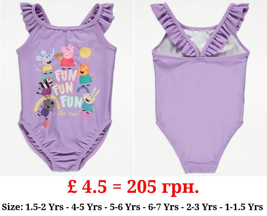 Peppa Pig Purple Fun In The Sun Frill Swimsuit