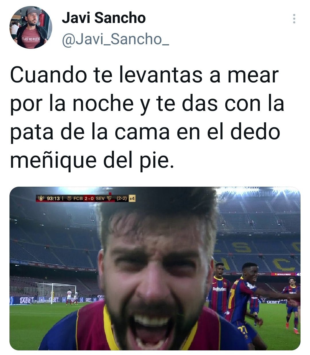Cuando te das en el dedo pequeño