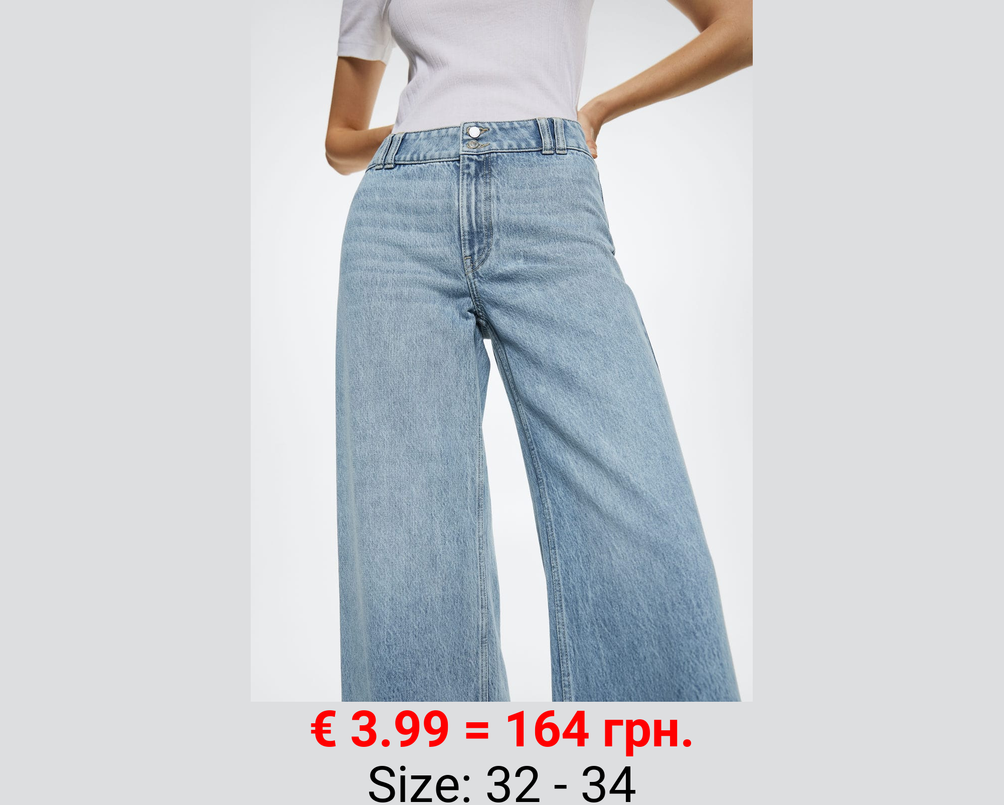 Jeans tiro medio wideleg