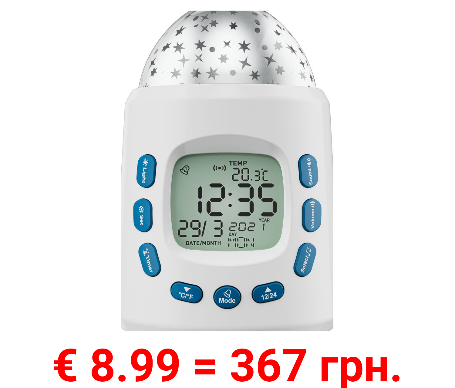 AURIOL Wecker mit Sternenprojektion, mit 10 Melodien