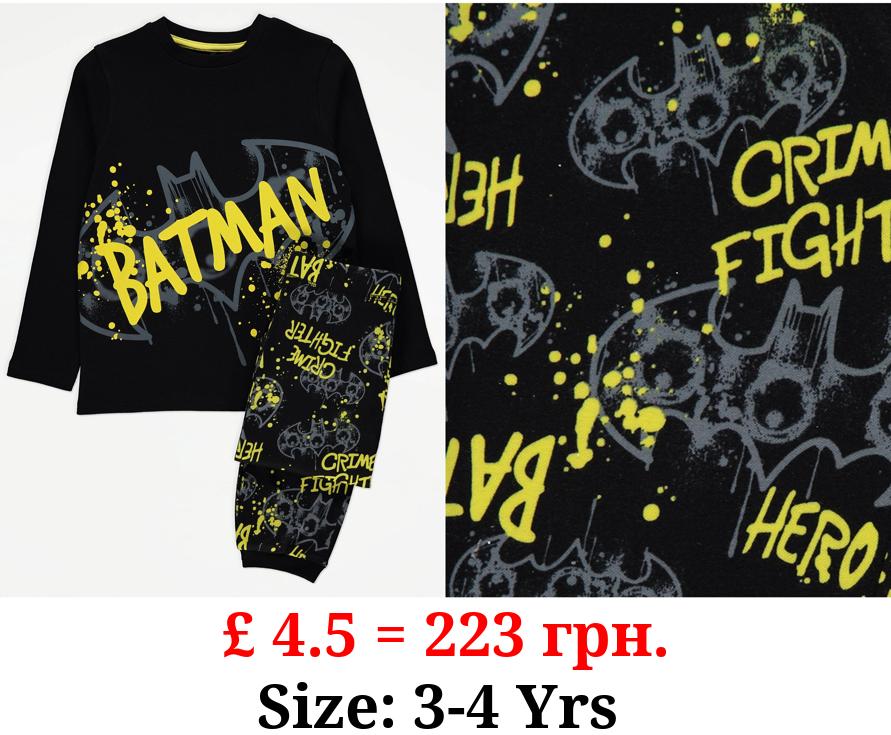 DC Comics Black Batman Long Sleeve Pyjamas