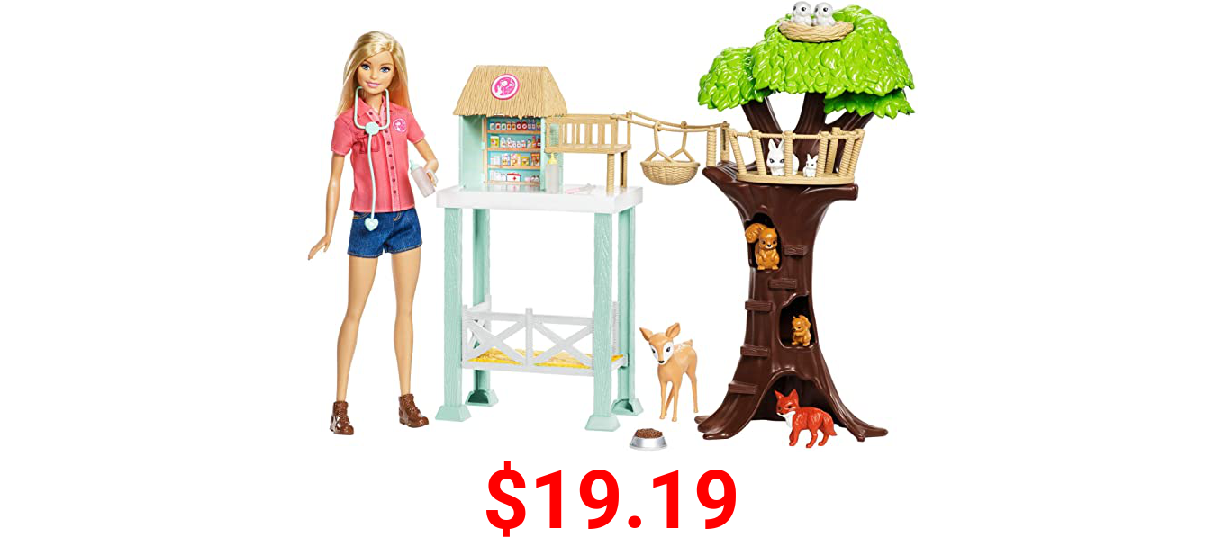 ​Barbie Doll and Animal Rescue Center with 8 Animals