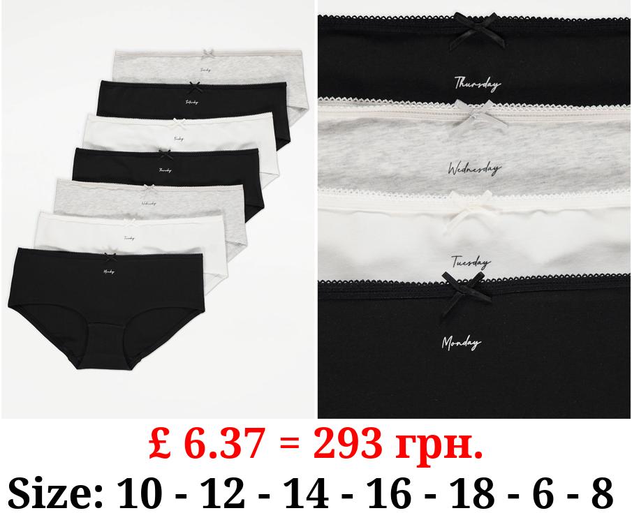 Mono Assorted Short Cut Days of The Week Knickers 7 Pack