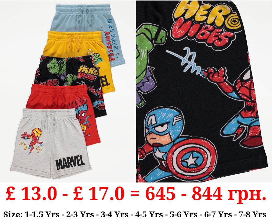 Marvel Superhero Jersey Shorts 5 Pack