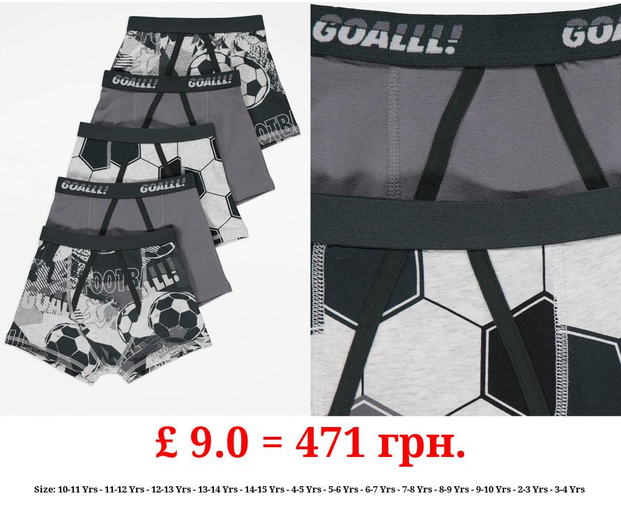 Grey Football Trunks 5 Pack