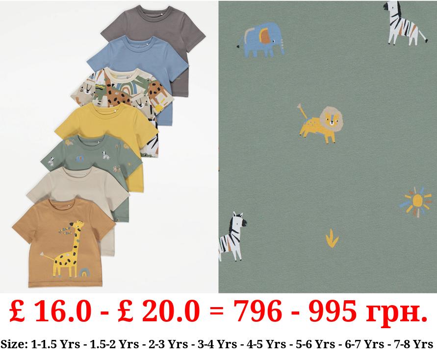 Animal T-Shirts 7 Pack