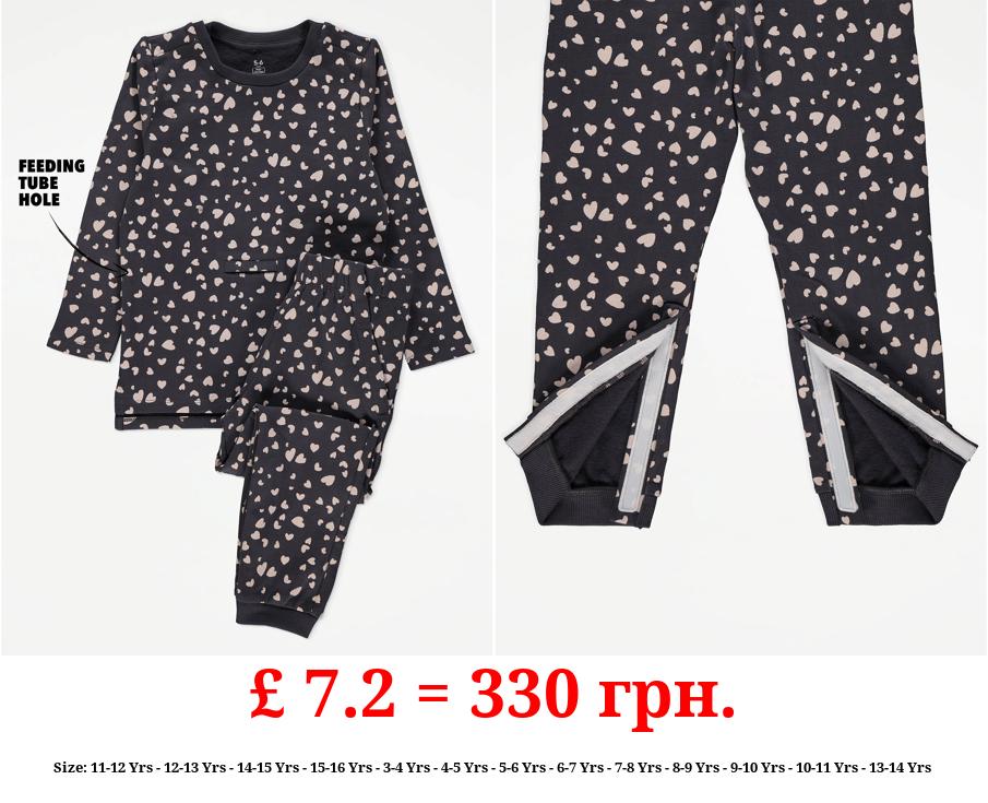 Easy On Adaptive Grey Heart Sweatshirt and Joggers Outfit