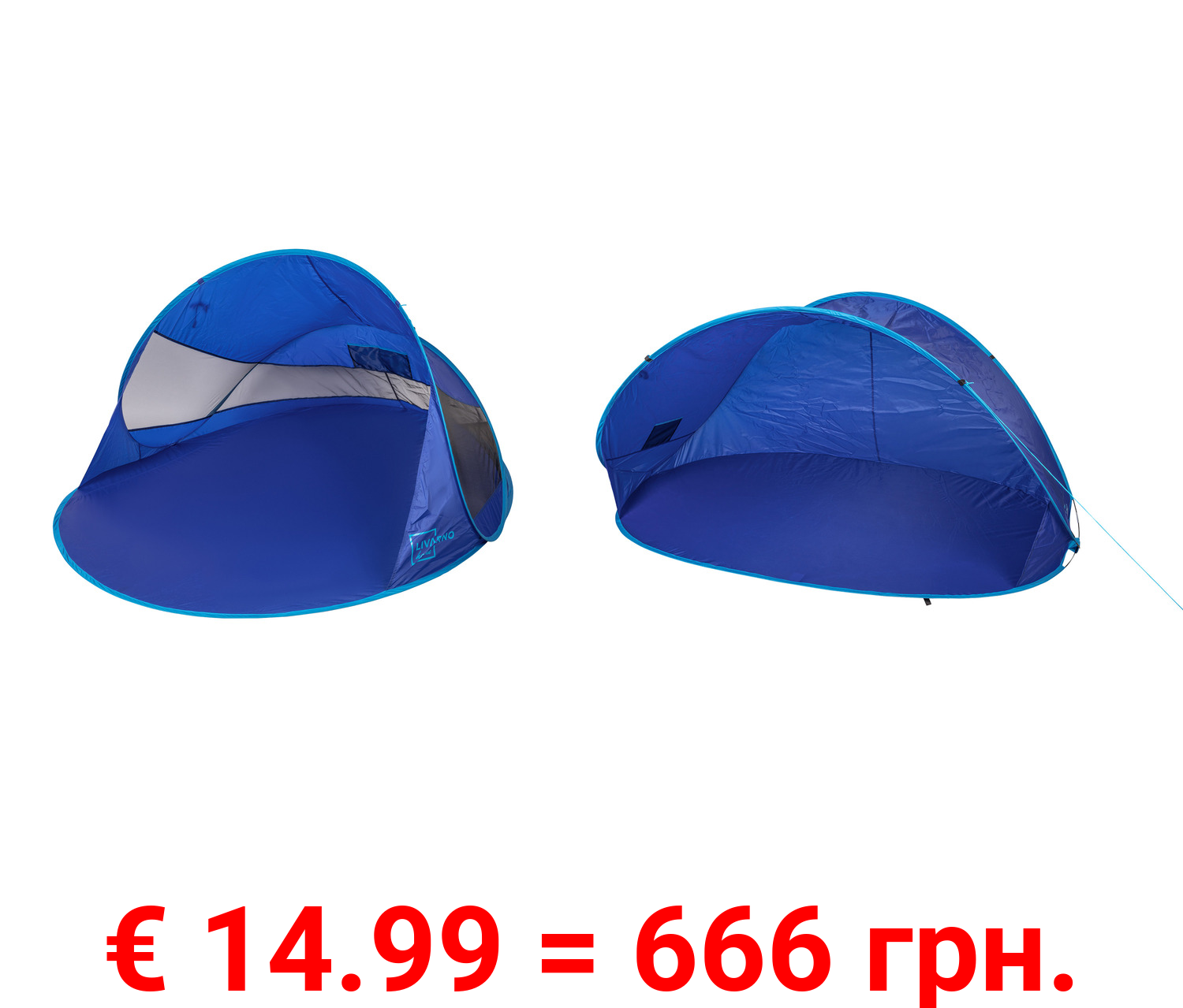 LIVARNO home Pop-up-Strandmuschel mit Fiberglasgestänge