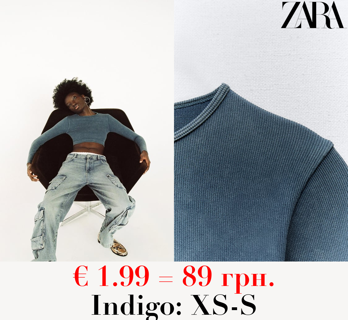 SEAMLESS RIBBED FADED CROP TOP