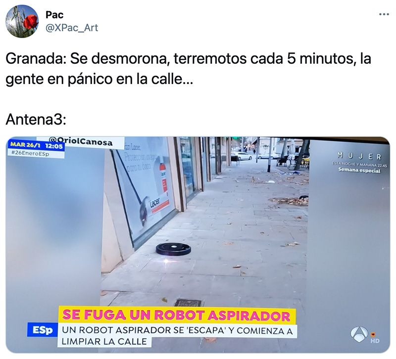 Se fuga un robot aspirador en Granada
