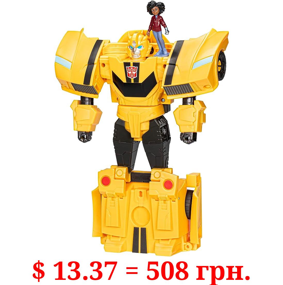 Transformers Toys EarthSpark Spin Changer Bumblebee 8-Inch Action Figure with Mo Malto 2-Inch Figure, Robot Toys for Ages 6 and Up