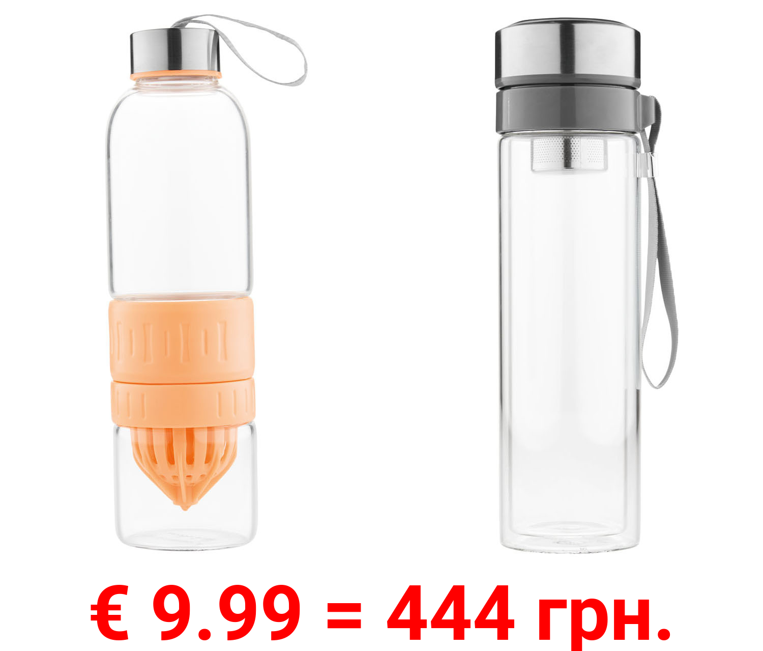 ERNESTO® Trinkflasche mit Zitruspresse/ Trinkflasche mit Infuser